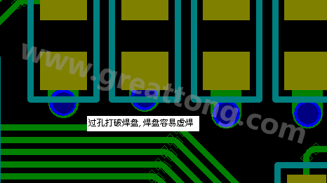 PCB設(shè)計案例分析：過孔破焊盤，造成SMT虛焊