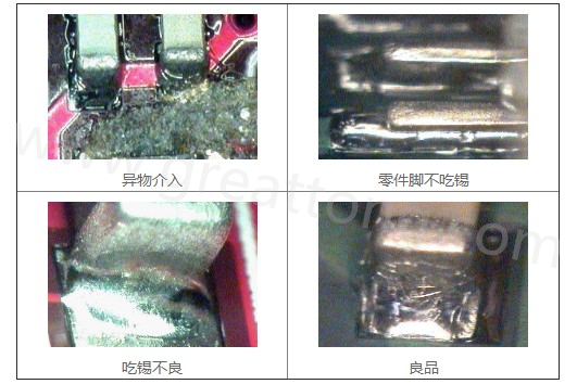 300X顯微鏡主要檢測(cè)這些PCBA加工問(wèn)題：異物介入、零件腳不吃錫、 吃錫不良。