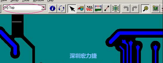 如果圖形像下圖一樣無法顯示鉆孔，只須圖（186）將紅色圈住的活動(dòng)層改為當(dāng)前顯示層即可。