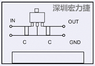 圖3：降壓電路的PCB設計示例。