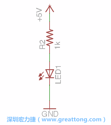 如圖所示放置一個開關（switch）、10K電阻器（10k resistor）和0.1μF的電容（0.1μF capacitor），并把開關的一端連到接地端上。