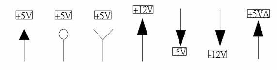 電源符號(hào)有下列幾種，可使用鍵盤 [Ctrl + Tab] 鍵切換：