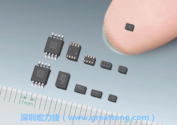 常規(guī)IC與WLP制作的封裝設計元件，尺寸有極大的差異，WLP僅需晶粒尺寸就有相同的電氣特性。