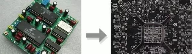PCBA元器件由大變小，由稀疏到密集的變化趨勢