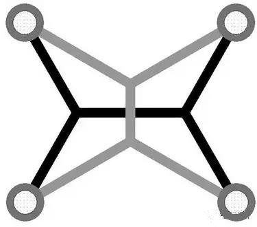 灰色Steiner樹不是最優(yōu)的，但黑色Steiner樹是最優(yōu)的。